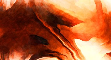 Soyut suluboya sanat eserleri. Fırça boyalı dijital resim. Renkli yaratıcı suluboya çizimi.