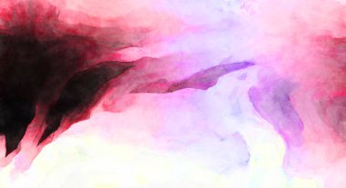 Soyut suluboya sanat eserleri. Fırça boyalı dijital resim. Renkli yaratıcı suluboya çizimi.