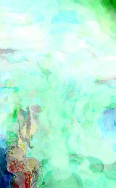 Soyut suluboya sanat eserleri. Fırça boyalı dijital resim. Renkli yaratıcı suluboya çizimi.