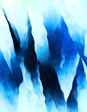 Soyut suluboya sanat eserleri. Fırça boyalı dijital resim. Renkli yaratıcı suluboya çizimi.