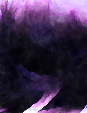 Soyut suluboya sanat eserleri. Fırça boyalı dijital resim. Renkli yaratıcı suluboya çizimi.