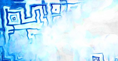 Soyut suluboya sanat eserleri. Fırça boyalı dijital resim. Renkli yaratıcı suluboya çizimi.