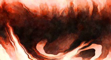 Soyut suluboya sanat eserleri. Fırça boyalı dijital resim. Renkli yaratıcı suluboya çizimi.