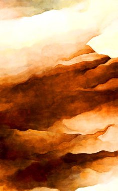 Soyut suluboya sanat eserleri. Fırça boyalı dijital resim. Renkli yaratıcı suluboya çizimi.