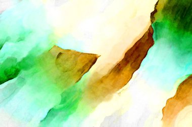 Soyut suluboya sanat eserleri. Fırça boyalı dijital resim. Renkli yaratıcı suluboya çizimi.