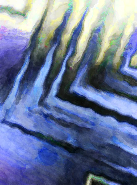 Wyraźna Abstrakcyjna Grafika Akwarelowa Szczotka Malowała Cyfrowy Obraz Sztuki Kolorowy — Zdjęcie stockowe