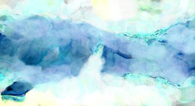 Soyut suluboya sanat eserleri. Fırça boyalı dijital resim. Renkli yaratıcı suluboya çizimi.