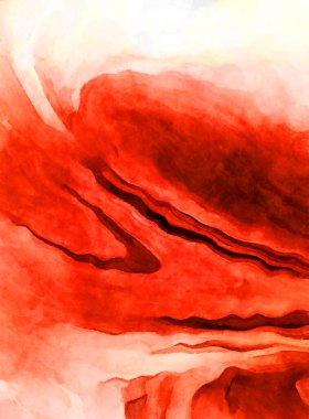 Soyut suluboya sanat eserleri. Fırça boyalı dijital resim. Renkli yaratıcı suluboya çizimi.