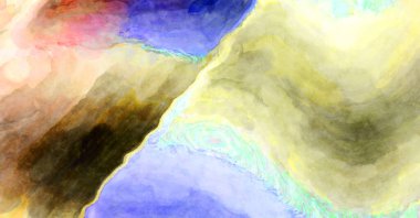 Soyut suluboya sanat eserleri. Fırça boyalı dijital resim. Renkli yaratıcı suluboya çizimi.