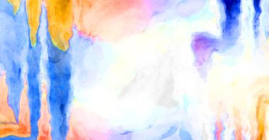 Soyut suluboya sanat eserleri. Fırça boyalı dijital resim. Renkli yaratıcı suluboya çizimi.