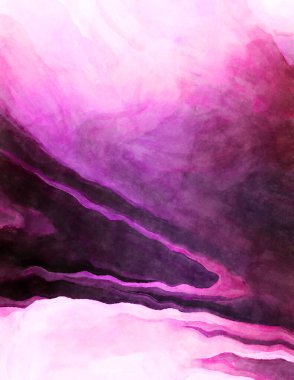 Soyut suluboya sanat eserleri. Fırça boyalı dijital resim. Renkli yaratıcı suluboya çizimi.