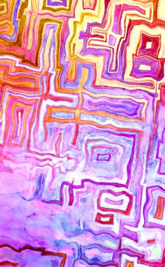 Soyut suluboya sanat eserleri. Fırça boyalı dijital resim. Renkli yaratıcı suluboya çizimi.