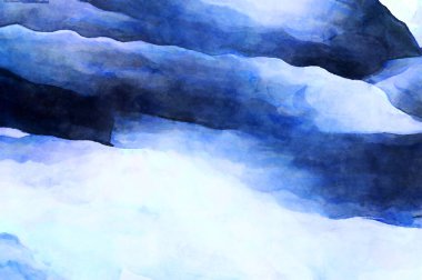 Soyut suluboya sanat eserleri. Fırça boyalı dijital resim. Renkli yaratıcı suluboya çizimi.