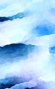 Soyut suluboya sanat eserleri. Fırça boyalı dijital resim. Renkli yaratıcı suluboya çizimi.