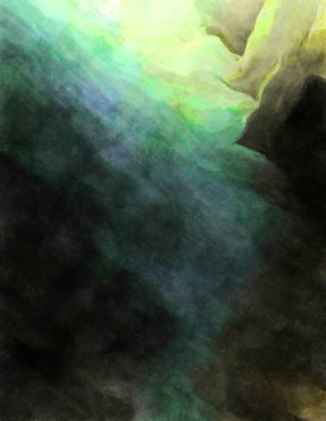 Soyut suluboya sanat eserleri. Fırça boyalı dijital resim. Renkli yaratıcı suluboya çizimi.