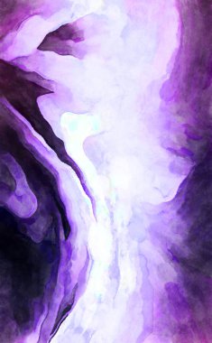 Soyut suluboya sanat eserleri. Fırça boyalı dijital resim. Renkli yaratıcı suluboya çizimi.