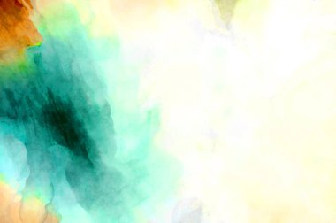 Soyut suluboya sanat eserleri. Fırça boyalı dijital resim. Renkli yaratıcı suluboya çizimi.