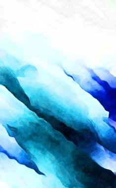 Soyut suluboya sanat eserleri. Fırça boyalı dijital resim. Renkli yaratıcı suluboya çizimi.