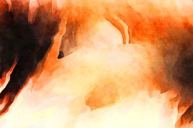 Soyut suluboya sanat eserleri. Fırça boyalı dijital resim. Renkli yaratıcı suluboya çizimi.