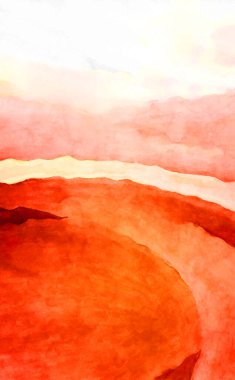 Soyut suluboya sanat eserleri. Fırça boyalı dijital resim. Renkli yaratıcı suluboya çizimi.