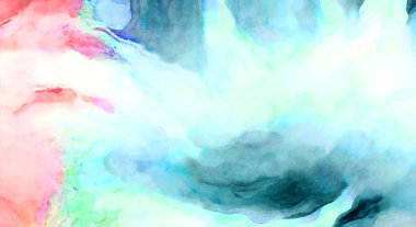 Soyut suluboya sanat eserleri. Fırça boyalı dijital resim. Renkli yaratıcı suluboya çizimi.