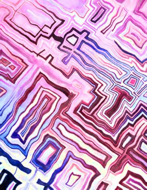 Soyut suluboya sanat eserleri. Fırça boyalı dijital resim. Renkli yaratıcı suluboya çizimi.