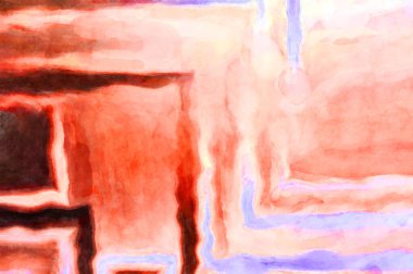 Soyut suluboya sanat eserleri. Fırça boyalı dijital resim. Renkli yaratıcı suluboya çizimi.