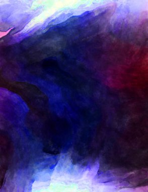 Soyut suluboya sanat eserleri. Fırça boyalı dijital resim. Renkli yaratıcı suluboya çizimi.