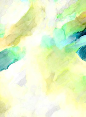 Soyut suluboya sanat eserleri. Fırça boyalı dijital resim. Renkli yaratıcı suluboya çizimi.