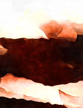 Soyut suluboya sanat eserleri. Fırça boyalı dijital resim. Renkli yaratıcı suluboya çizimi.