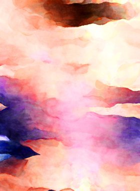 Soyut suluboya sanat eserleri. Fırça boyalı dijital resim. Renkli yaratıcı suluboya çizimi.