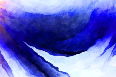 Soyut suluboya sanat eserleri. Fırça boyalı dijital resim. Renkli yaratıcı suluboya çizimi.