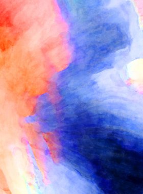 Soyut suluboya sanat eserleri. Fırça boyalı dijital resim. Renkli yaratıcı suluboya çizimi.