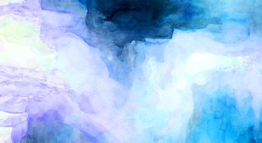 Soyut suluboya sanat eserleri. Fırça boyalı dijital resim. Renkli yaratıcı suluboya çizimi.