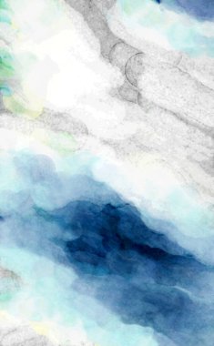 Soyut suluboya sanat eserleri. Fırça boyalı dijital resim. Renkli yaratıcı suluboya çizimi.