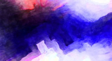 Soyut suluboya sanat eserleri. Fırça boyalı dijital resim. Renkli yaratıcı suluboya çizimi.