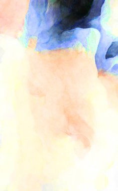 Soyut suluboya sanat eserleri. Fırça boyalı dijital resim. Renkli yaratıcı suluboya çizimi.