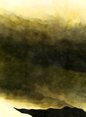 Soyut suluboya sanat eserleri. Fırça boyalı dijital resim. Renkli yaratıcı suluboya çizimi.