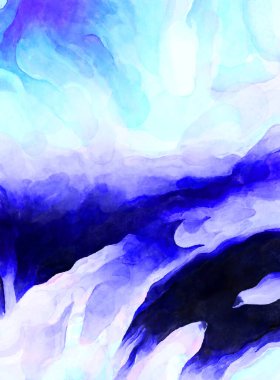 Soyut suluboya sanat eserleri. Fırça boyalı dijital resim. Renkli yaratıcı suluboya çizimi.