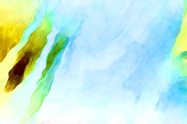 Soyut suluboya sanat eserleri. Fırça boyalı dijital resim. Renkli yaratıcı suluboya çizimi.