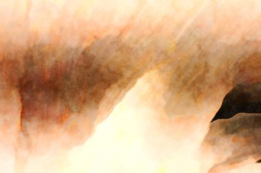 Soyut suluboya sanat eserleri. Fırça boyalı dijital resim. Renkli yaratıcı suluboya çizimi.