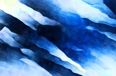 Soyut suluboya sanat eserleri. Fırça boyalı dijital resim. Renkli yaratıcı suluboya çizimi.