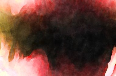 Soyut suluboya sanat eserleri. Fırça boyalı dijital resim. Renkli yaratıcı suluboya çizimi.