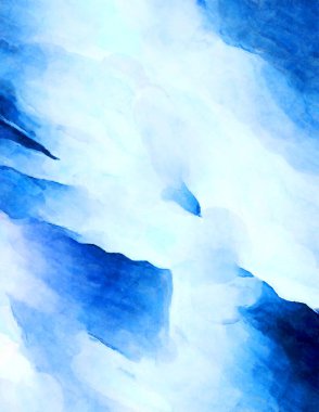 Soyut suluboya sanat eserleri. Fırça boyalı dijital resim. Renkli yaratıcı suluboya çizimi.