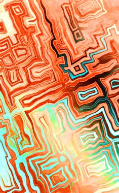 Soyut suluboya sanat eserleri. Fırça boyalı dijital resim. Renkli yaratıcı suluboya çizimi.