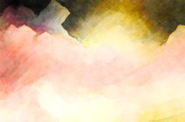 Soyut suluboya sanat eserleri. Fırça boyalı dijital resim. Renkli yaratıcı suluboya çizimi.