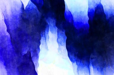 Soyut suluboya sanat eserleri. Fırça boyalı dijital resim. Renkli yaratıcı suluboya çizimi.