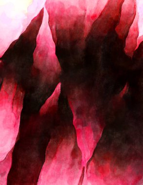 Soyut suluboya sanat eserleri. Fırça boyalı dijital resim. Renkli yaratıcı suluboya çizimi.