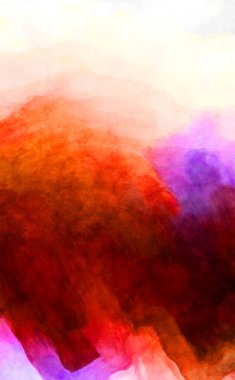 Soyut suluboya sanat eserleri. Fırça boyalı dijital resim. Renkli yaratıcı suluboya çizimi.