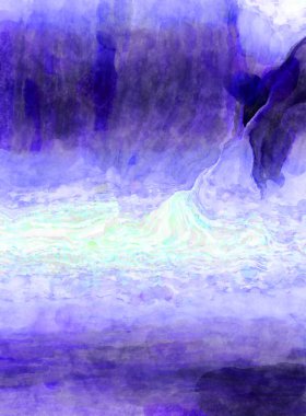 Soyut suluboya sanat eserleri. Fırça boyalı dijital resim. Renkli yaratıcı suluboya çizimi.